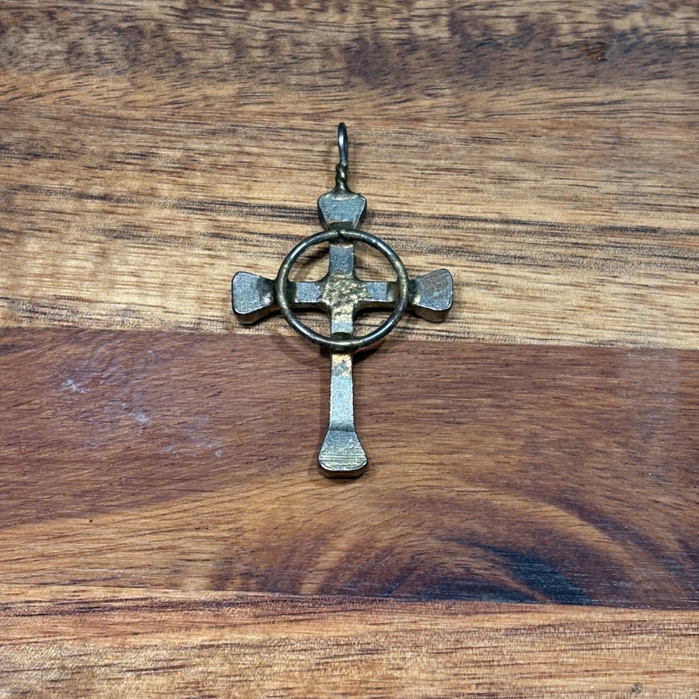 Handmade Nail Cross Pendant - Picture 2 of 4